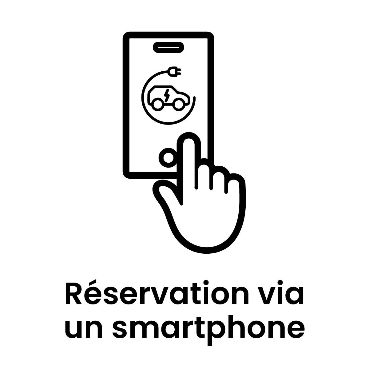 Pictogramme réservation via un smartphone 