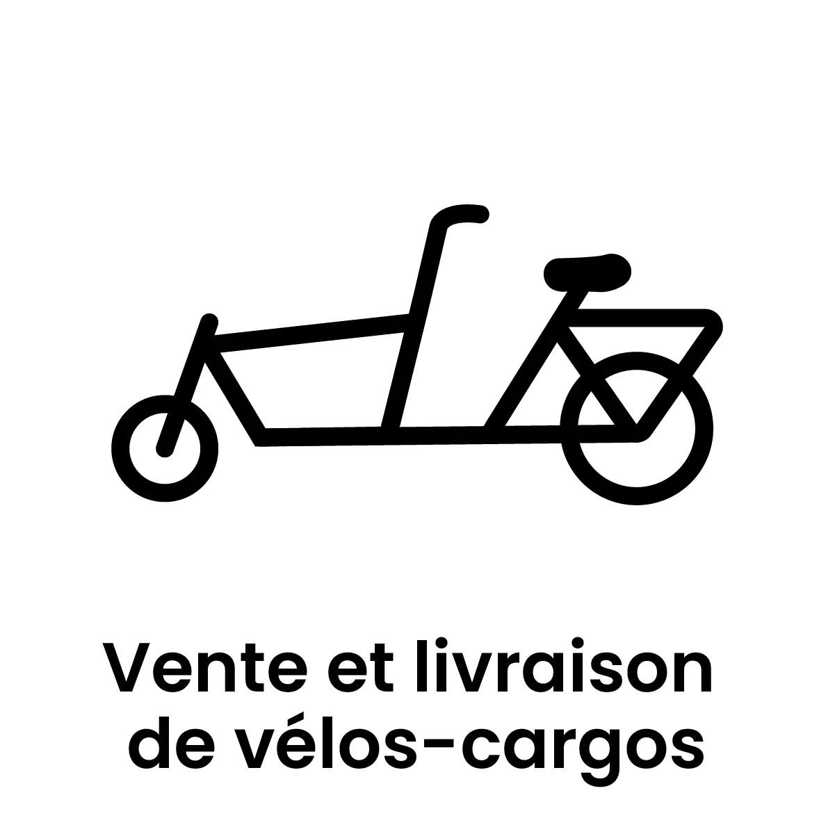 Pictogramme vente et livraison de vélos-cargos 